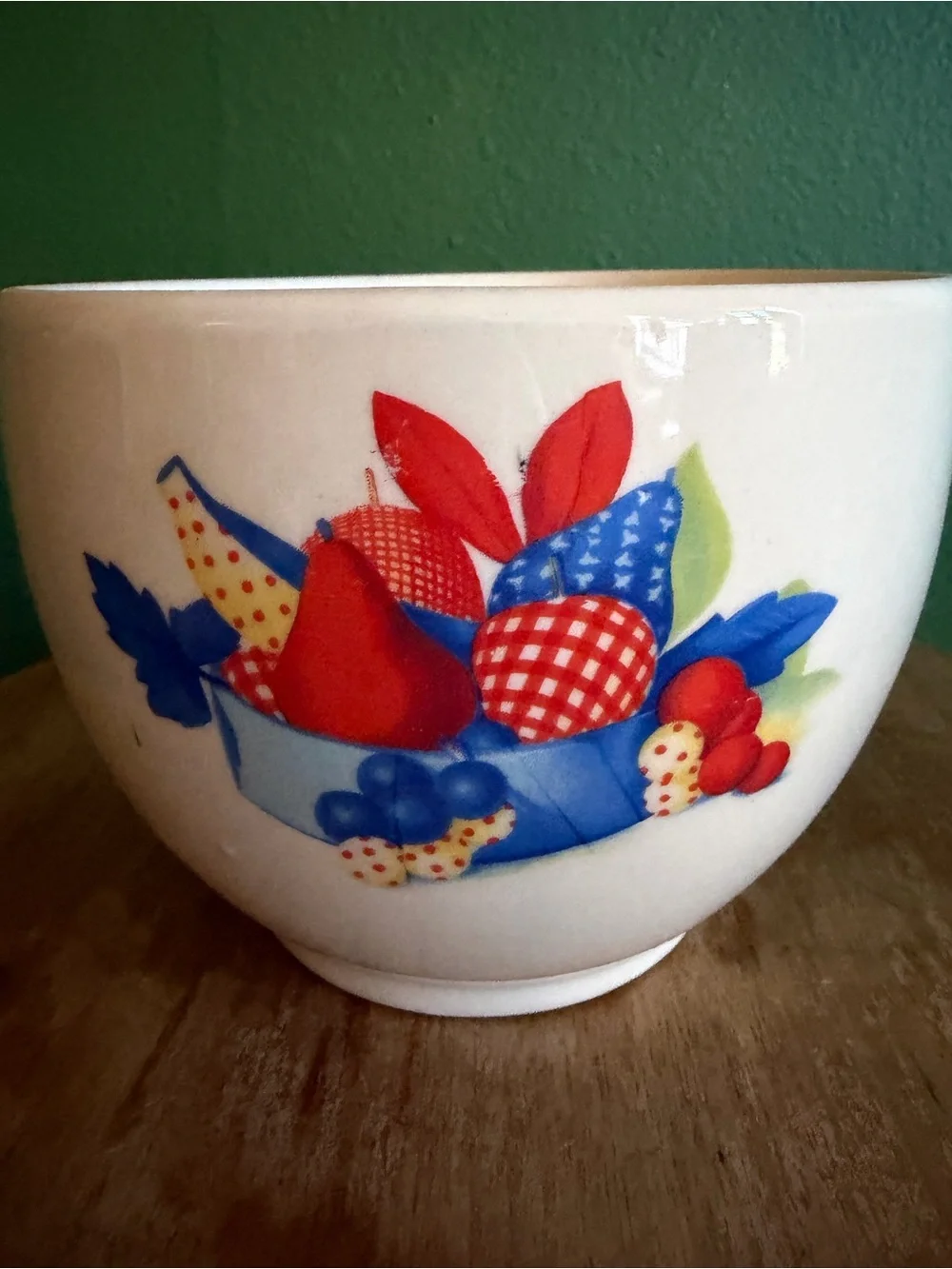 Universal Potteries Calico Fruit Vintage White Stoneware Bowl